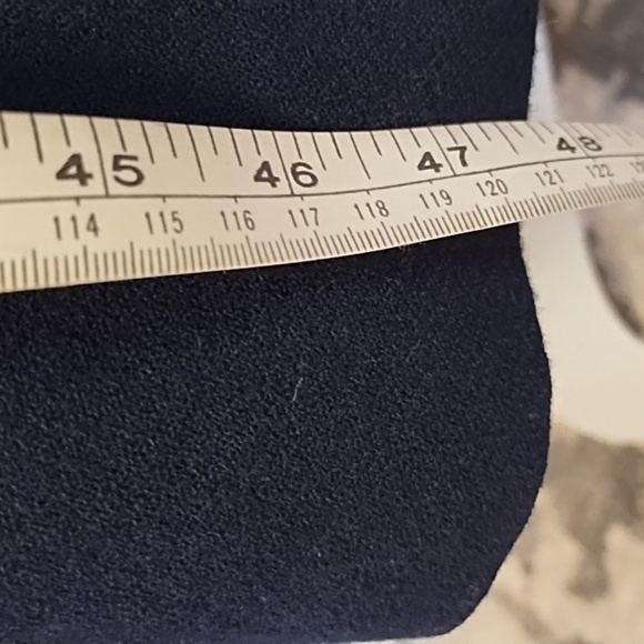 Lands End Navy Shirt Waist Covered Button Placket Wool Fully Lined Dress Pockets - Picture 4 of 16